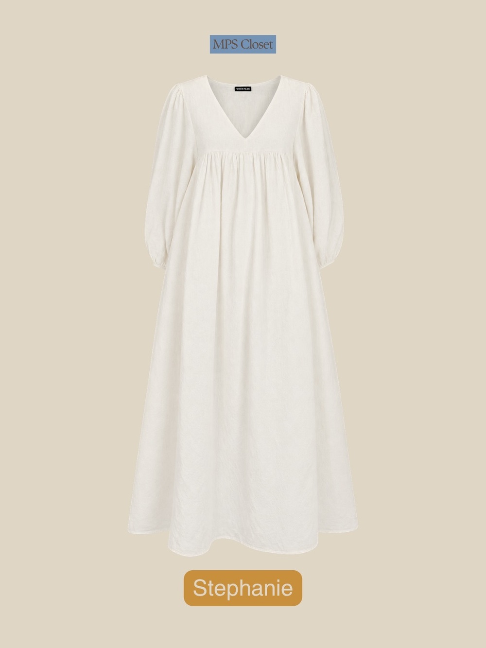 Whistles Ivory White V-Neck Maxi Dress